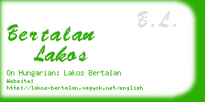 bertalan lakos business card